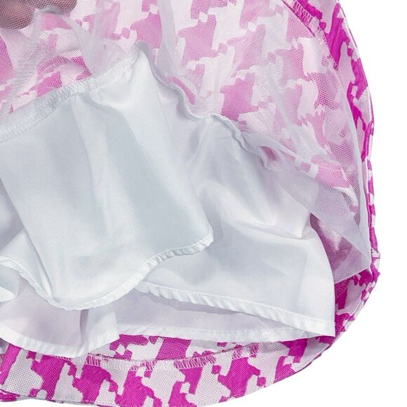 Janie and Jack 12-18 Months Bright Blooms Houndstooth Pink Dress Ruffles - Picture 10 of 12